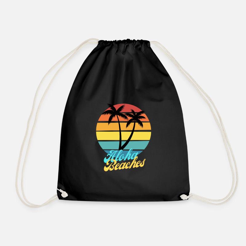 Aloha Beaches - Drawstring Bag - black