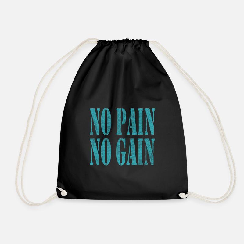 No Pain No Gain - Turnbeutel - Schwarz