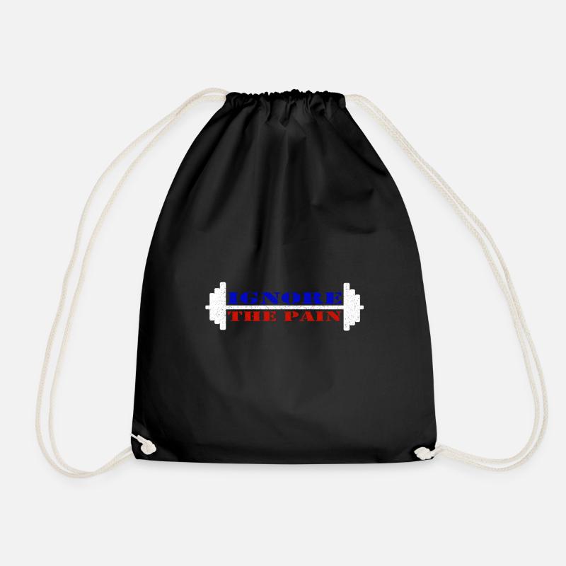 Ignore the pain - Drawstring Bag - black