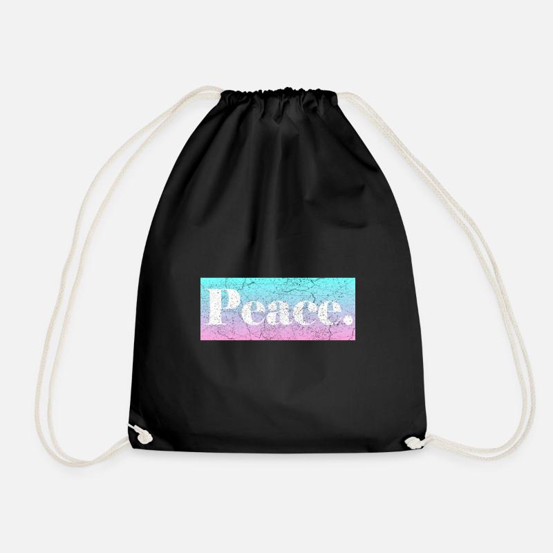 Peace - Drawstring Bag - black