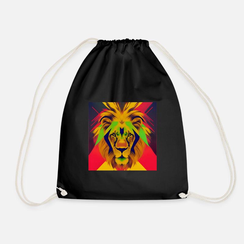 Lion - Drawstring Bag - black