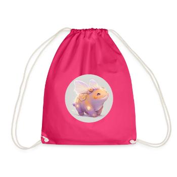 Tier Nilpferd fantasiert und niedlich - Turnbeutel - Fuchsia - Vorne