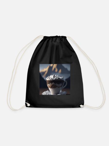 Tolle Tasse Kaffee, ungewöhnliches Design - Turnbeutel - Schwarz