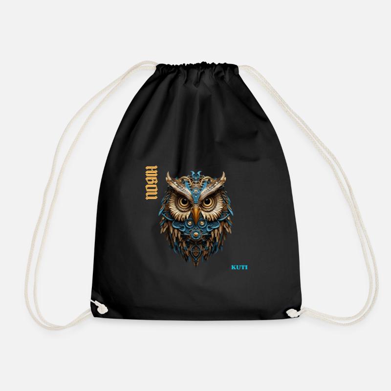 OWL Kuti - Drawstring Bag - black