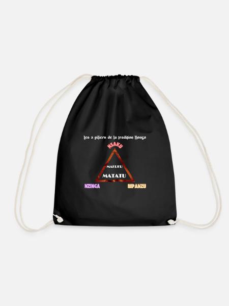 Makuku Matatu - Tradition Kongo - Drawstring Bag - black