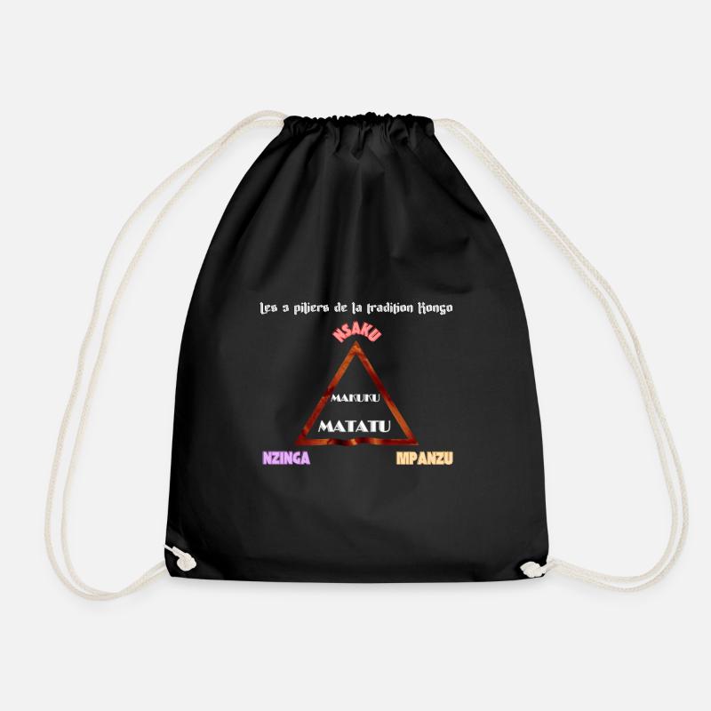 Makuku Matatu - Tradition Kongo - Drawstring Bag - black