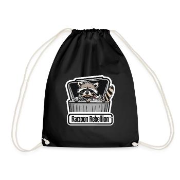 Raccoon Rebellion - Drawstring Bag - black - Front