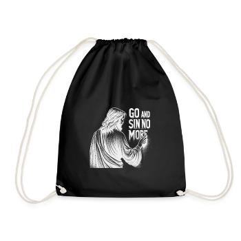 Go and Sin No More Inspirational Christian Design - Drawstring Bag - black - Front