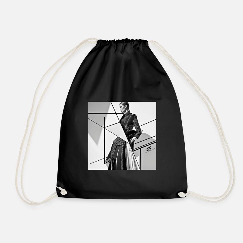 Geometric Elegance - Turnbeutel - Schwarz