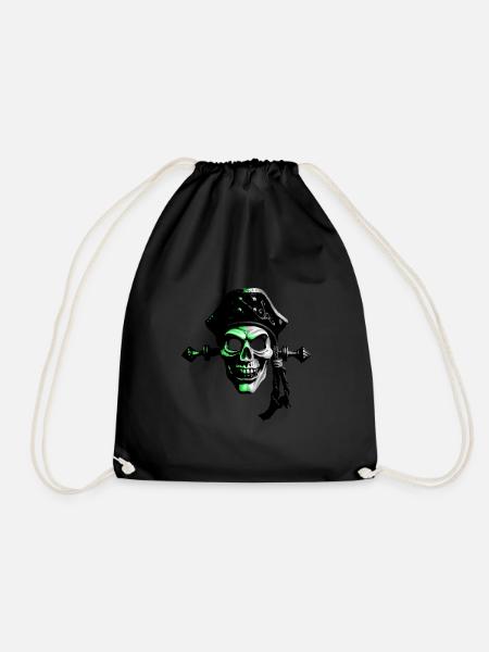 Pirat Comicart Green - Turnbeutel - Schwarz