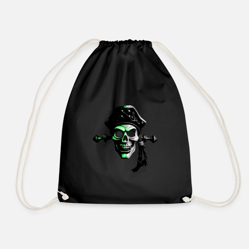 Pirat Comicart Green - Turnbeutel - Schwarz