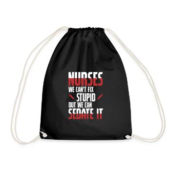 Nurse - Sedate It - Nurse Nursing Sick Nurse - Drawstring Bag - black - Front