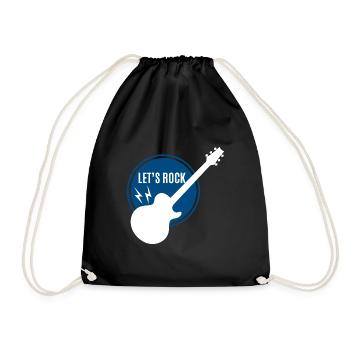Guitar - Guitar / Let's Rock !!!! Rock band - Drawstring Bag - black - Front