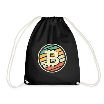 Bitcoin BTC Crypto Blockchain Münze Coin - Sac de sport léger - noir - Devant
