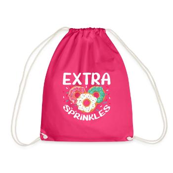 Extra Sprinkles - Funny Donut Enthusiast Sweets - Turnbeutel - Fuchsia - Vorne