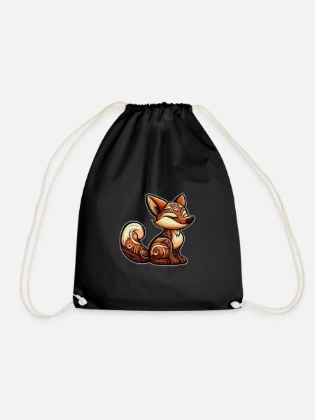 Fuchs im Cartoon Style - Turnbeutel - Schwarz
