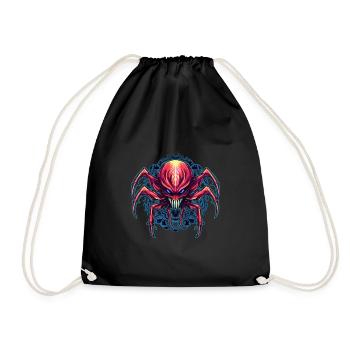 Colorful Abstract Spider Design Arachnids - Drawstring Bag - black - Front