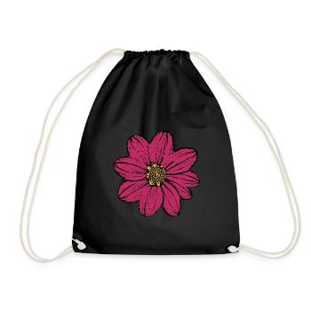 flower, blossom, red, pink, violet - Drawstring Bag - black - Front