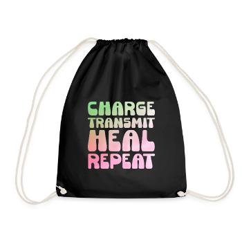 Charge Transmit Heal Repeat Spiritual healer Reiki - Turnbeutel - Schwarz - Vorne
