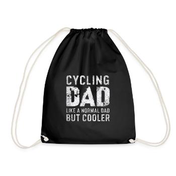Bicycle Saying Dad Mountain Bike Cycling - Drawstring Bag - black - Front