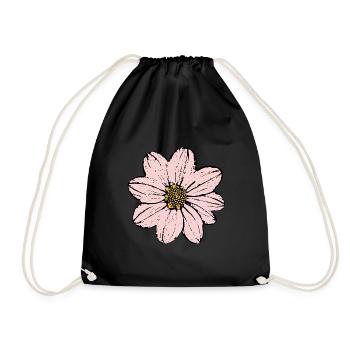 Blume rosa pinke Blume Blumen pink rosa Blumen - Turnbeutel - Schwarz - Vorne