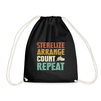 Sterilize Arrange Count Repeat Surgical - Drawstring Bag - black - Front