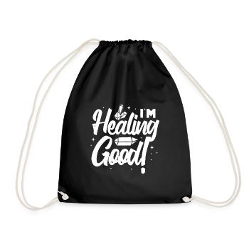 I m healing good Design for a crystals fan - Drawstring Bag - black - Front