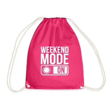 Weekend Mode On - Drawstring Bag - fuchsia - Front