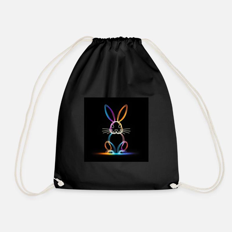 Leuchtender Hase - Turnbeutel - Schwarz