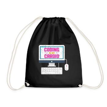 Coding is my cardio - Drawstring Bag - black - Front