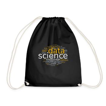 Data Science Word Cloud - Drawstring Bag - black - Front