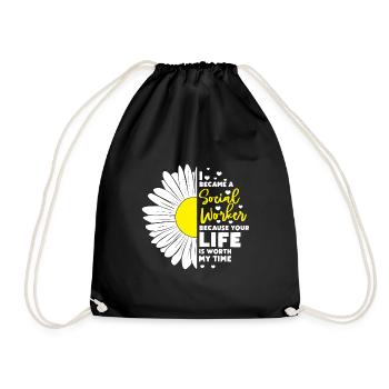 I became a social worker because your life is - Turnbeutel - Schwarz - Vorne