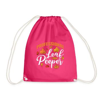 Professional Leaf Peeper Fall Leaves Collecting - Drawstring Bag - fuchsia - Front