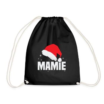 Mamie noël, Noël cadeau Mamie - Sac de sport léger - noir - Devant