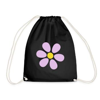 Flower pastel flower flowers pastel flowers lilac - Drawstring Bag - black - Front