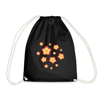 Années 70 Fleur Motif Rétro Hippie Fleurs Puissance - Sac de sport léger - noir - Devant