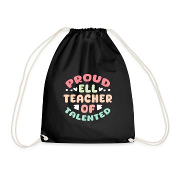 Proud ELL Teacher Of Talented English Language - Drawstring Bag - black - Front