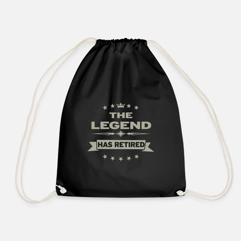 The legend has retired - retirement gift - Drawstring Bag - black