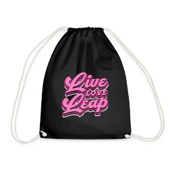 live love leap Design for a dancer - Drawstring Bag - black - Front