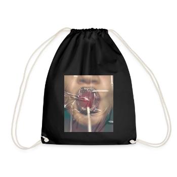 Lolli lippen Glitzer - Turnbeutel - Schwarz - Vorne