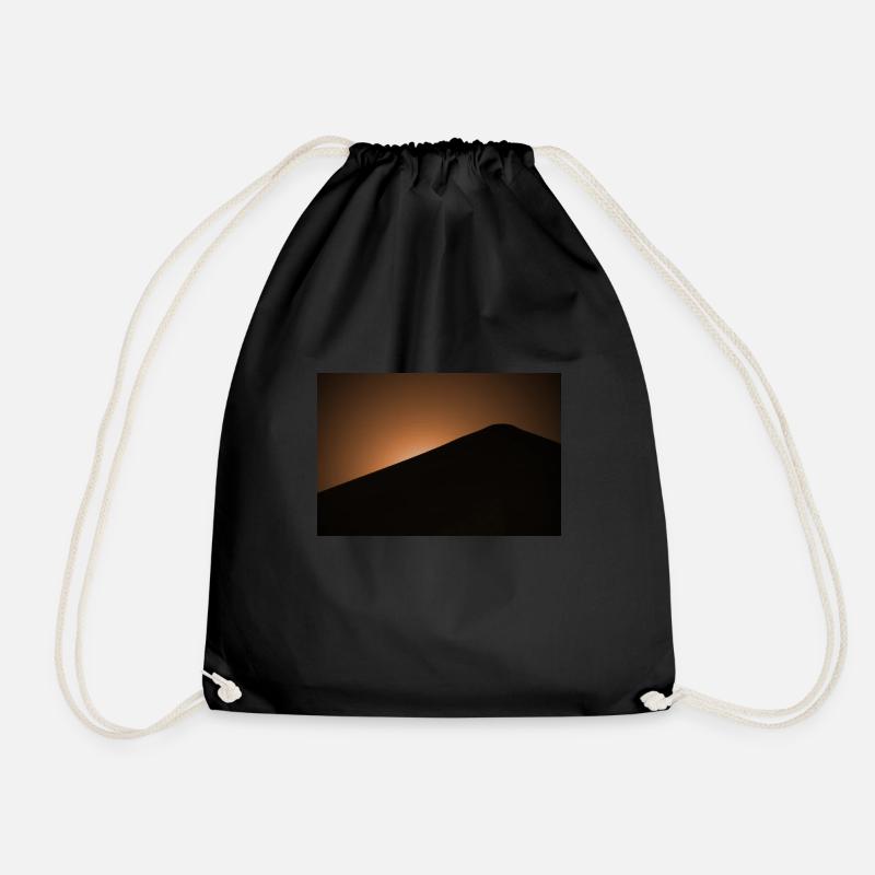 Moonlight orange - Drawstring Bag - black