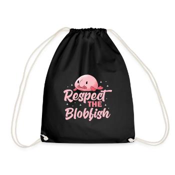 respect the blobfish Design for a blobfish lover - Drawstring Bag - black - Front