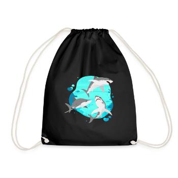 Group Of Sharks - Funny Ocean Life Expert Shark - Turnbeutel - Schwarz - Vorne