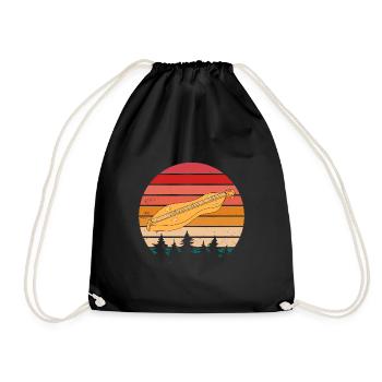 Retro dulcimer - Drawstring Bag - black - Front