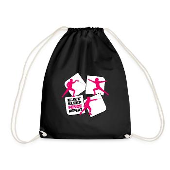 Fencing Fencer Foil Epee Fencing Sport - Drawstring Bag - black - Front