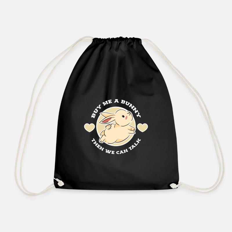 Rabbit Rabbit - Drawstring Bag - black