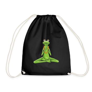 Drôle de Yoga Frog méditant pour se détendre - Sac de sport léger - noir - Devant