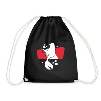 Drapeau de plongée drôle - sirène plongeuse - Sac de sport léger - noir - Devant