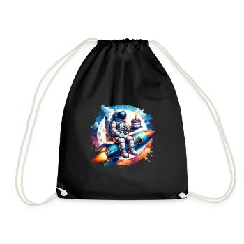 Astronaute fusée anniversaire - Sac de sport léger - noir - Devant