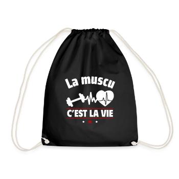 la muscu c est la vie,musculation,musclé - Sac de sport léger - noir - Devant